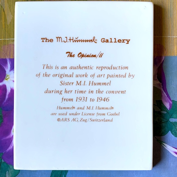 Miniature Set Of Authentic Reproduction Of M. I. Hummel on Porcelain Plate. - Picture 5 of 8